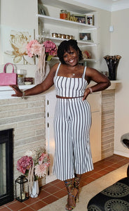 Yacht Life| Pinstripe Set {White}