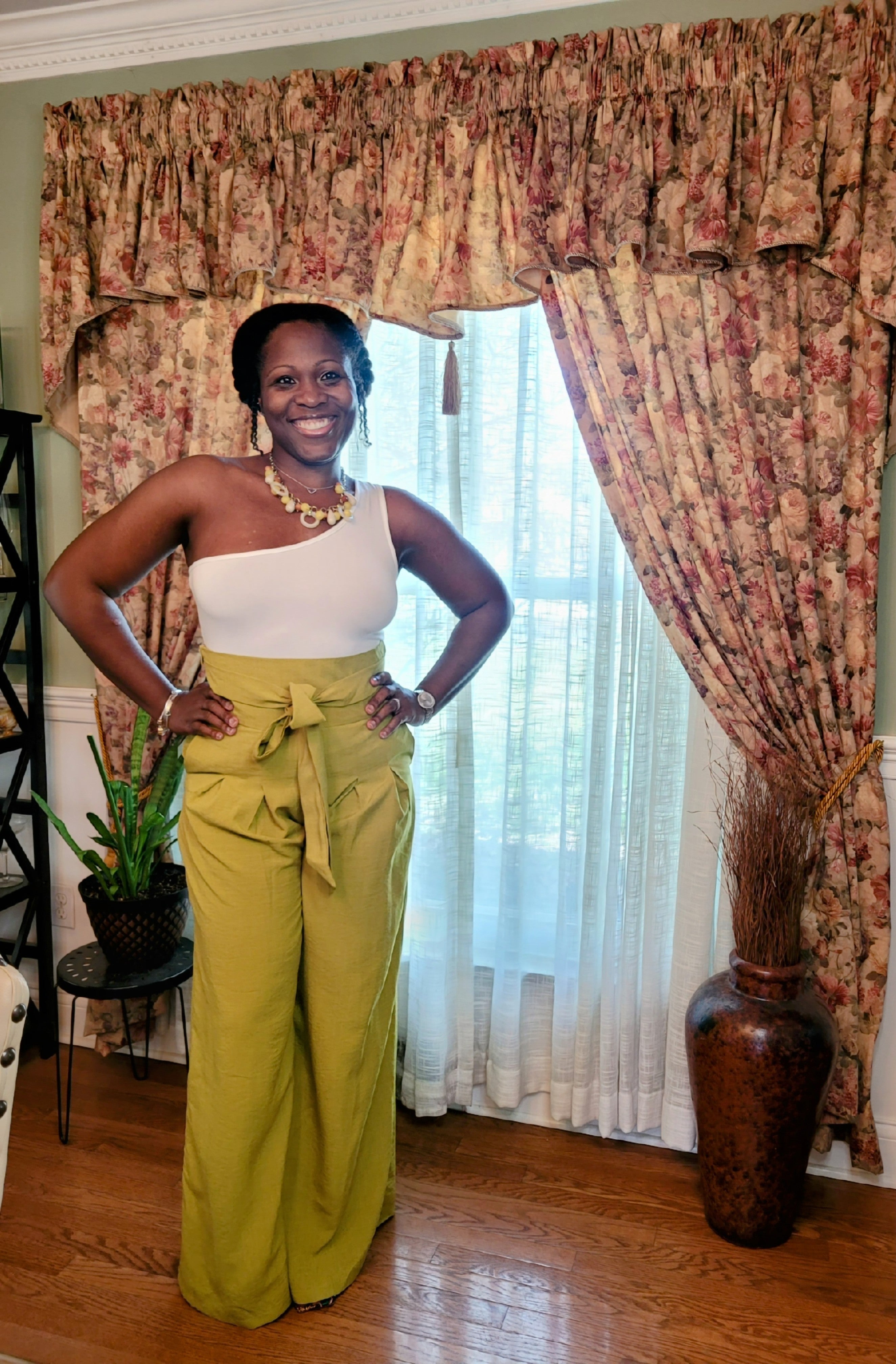 Tessa| High-Waisted Trousers {Chartreuse}