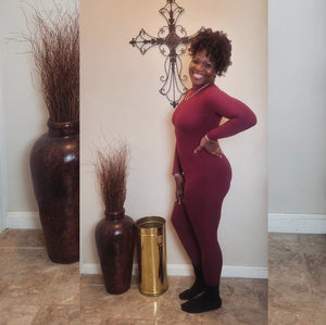 Soft Life| Ribbed Jumpsuit {Burgundy}