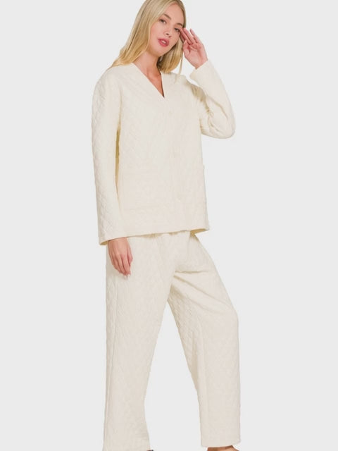 Quilted Queen Set| Cream