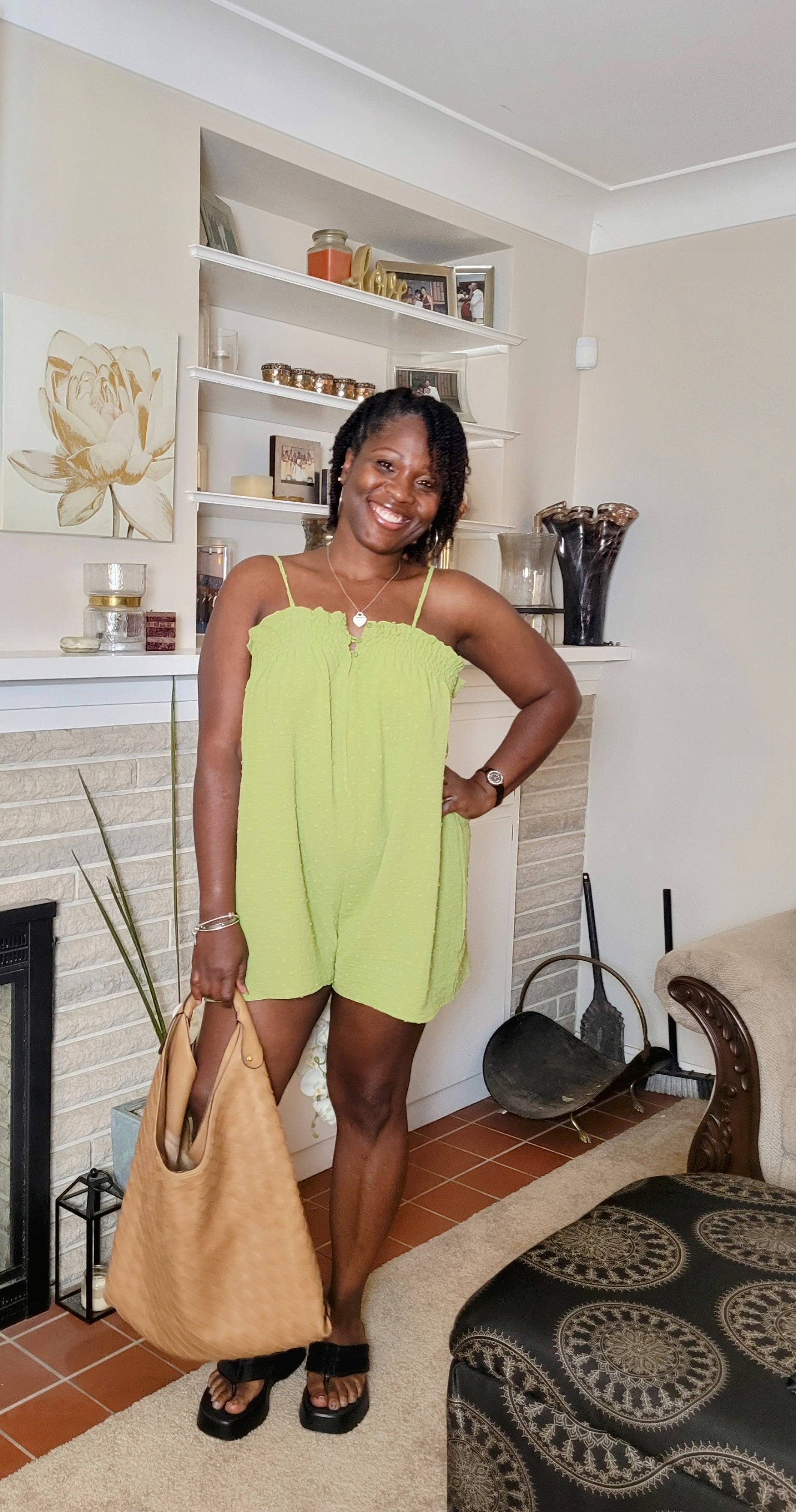 Parker |Oversized Romper {Light Olive}