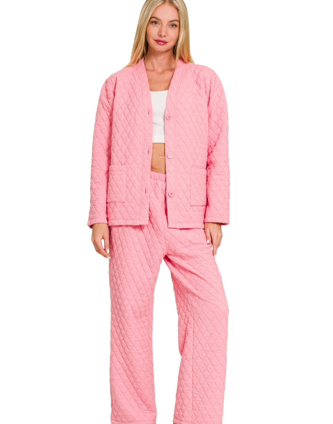 Quilted Queen Set| Soft Pink