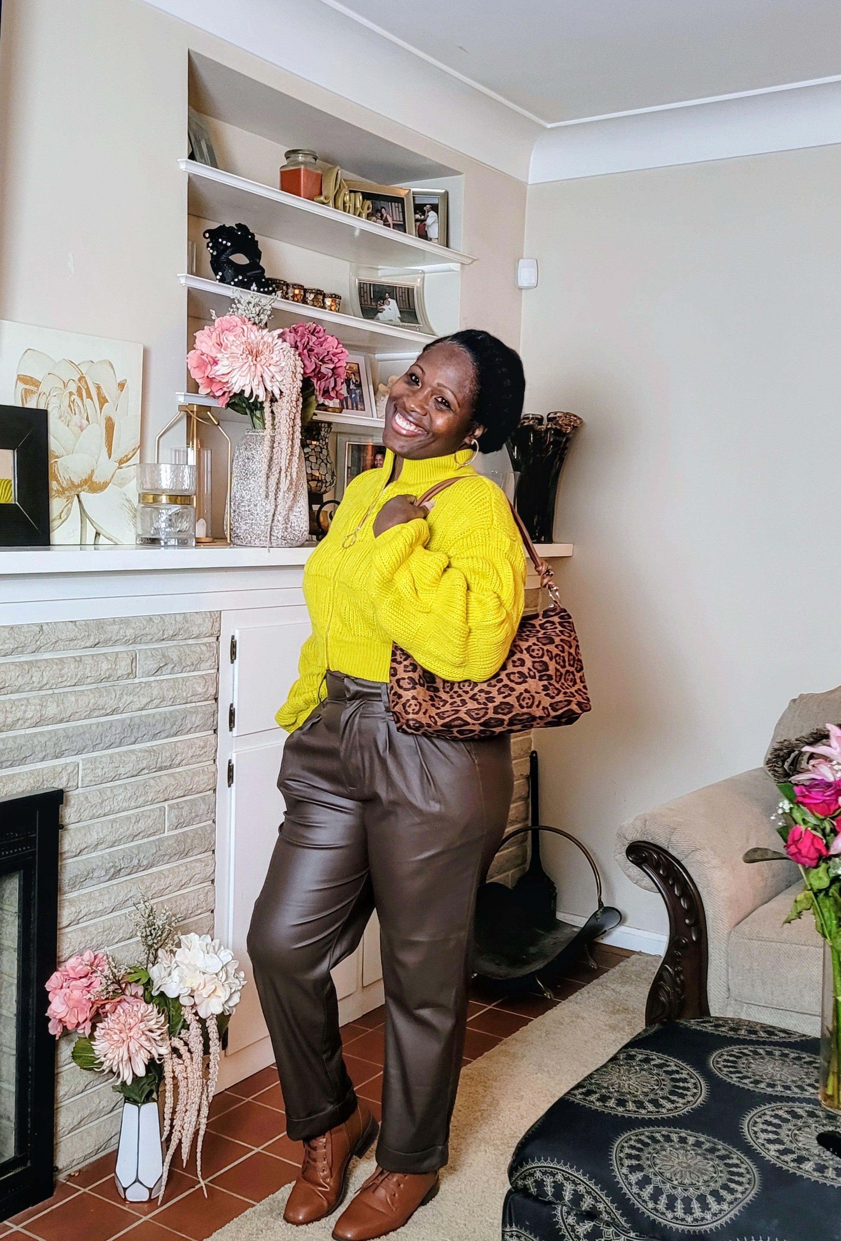 Alaura| Vegan Leather Slacks {Chocolate}