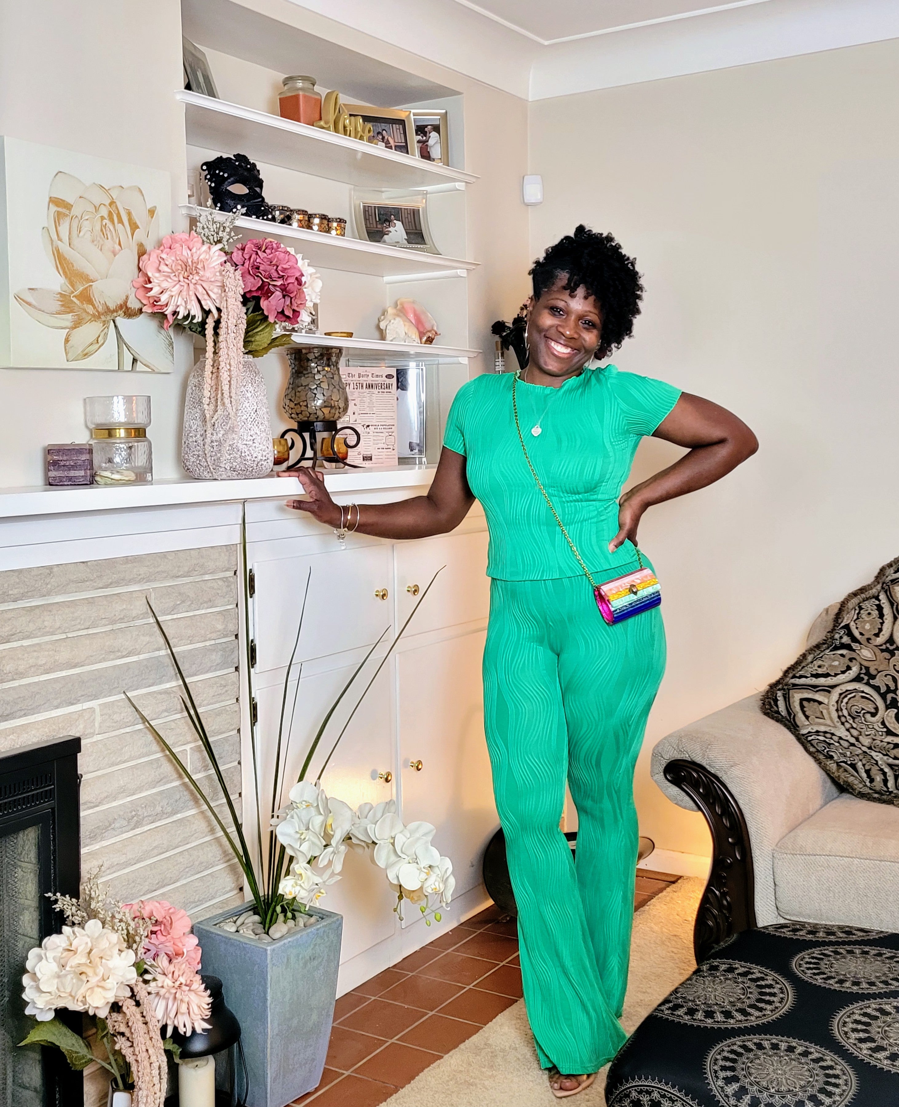 Harlow| Pleated Set {Emerald}