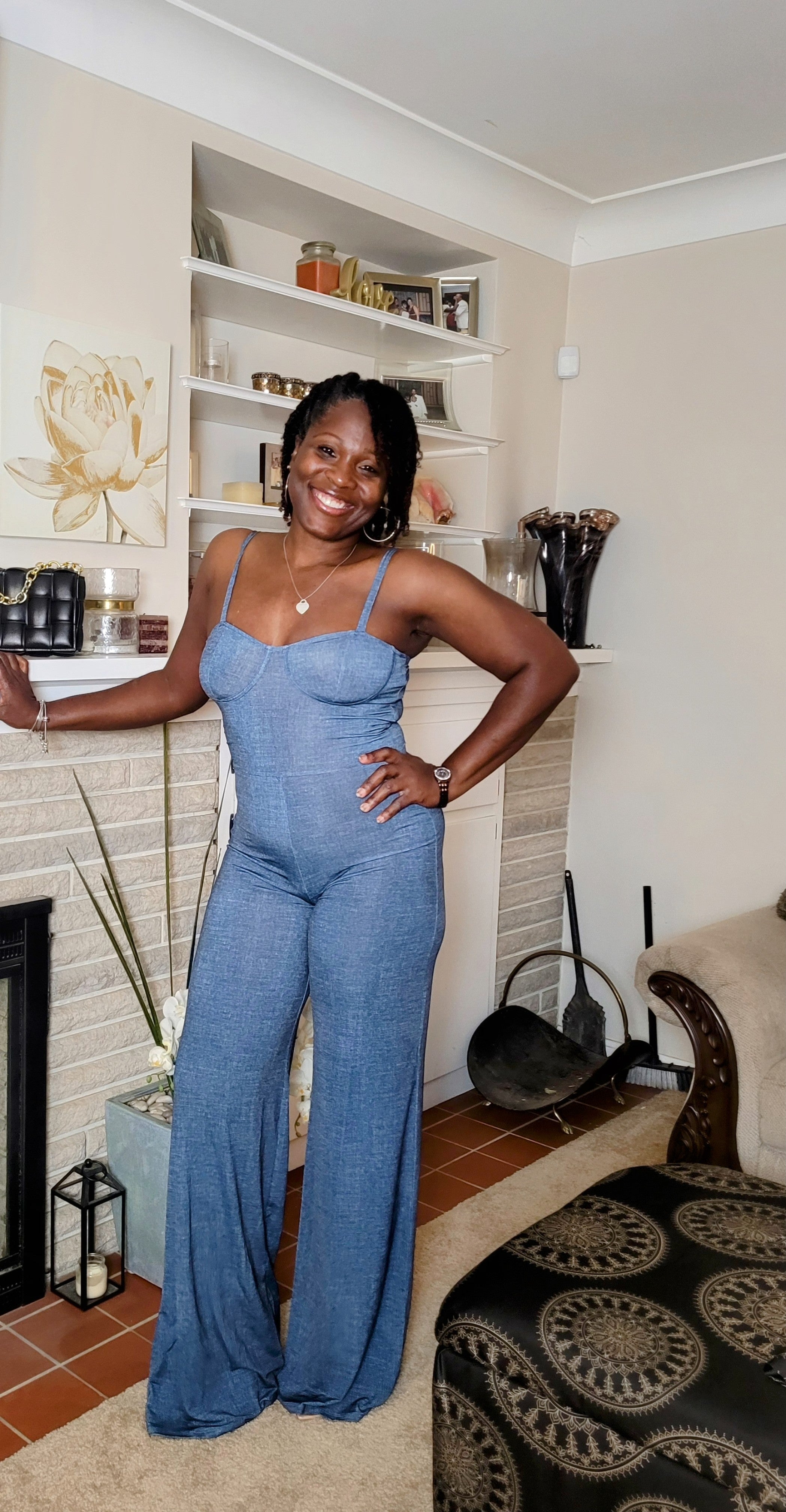 Time to Slay| Soft Denim Jumpsuit