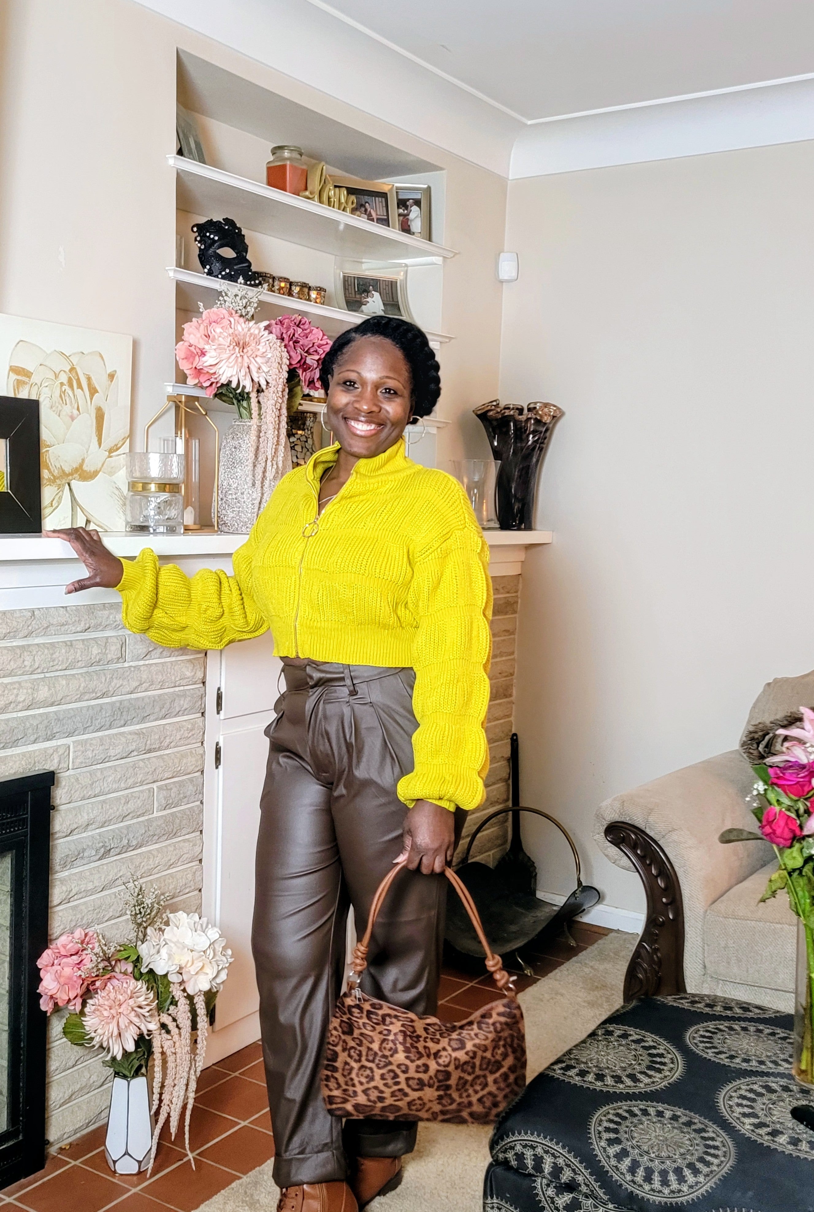 Alaura| Vegan Leather Slacks {Chocolate}