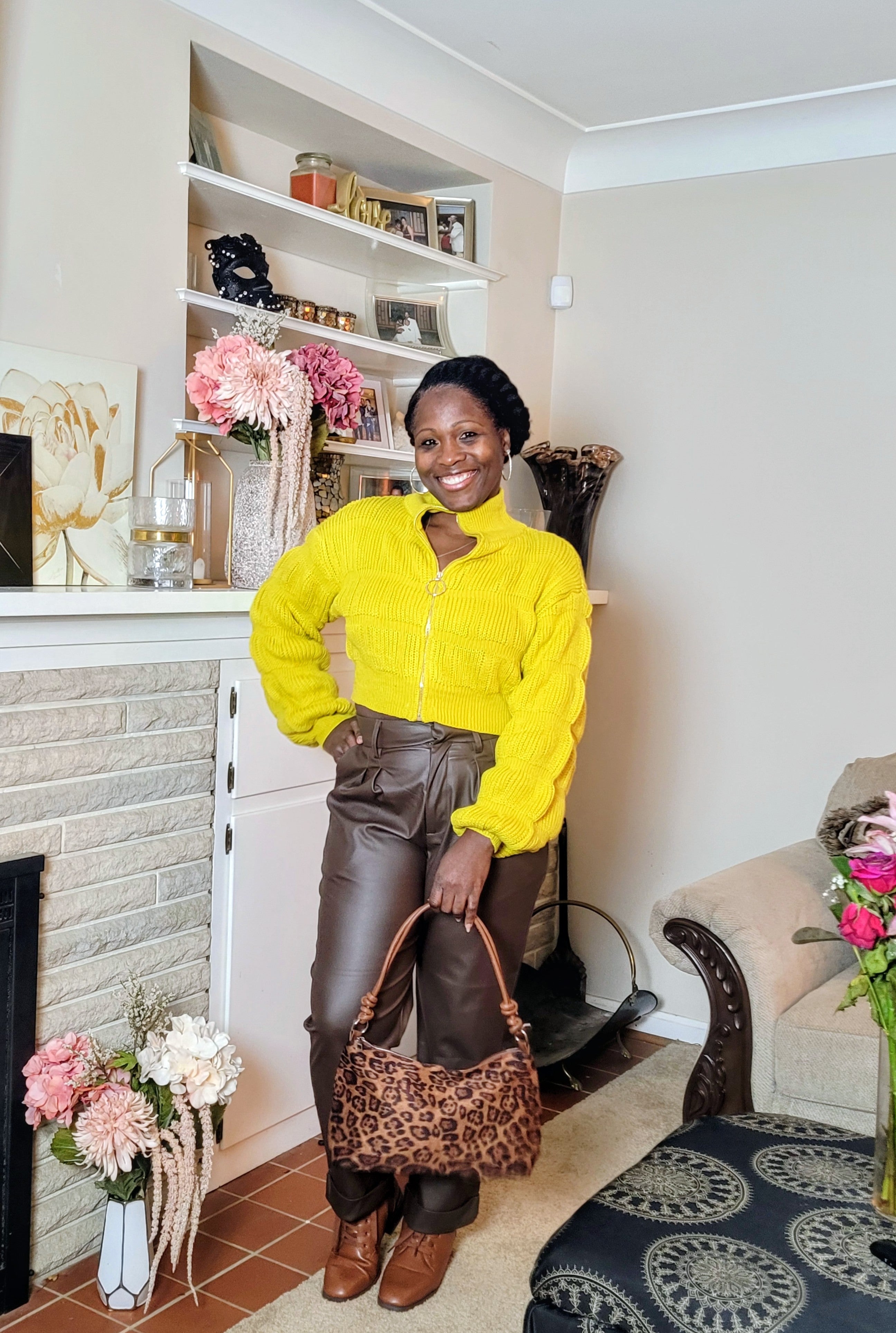 Alaura| Vegan Leather Slacks {Chocolate}