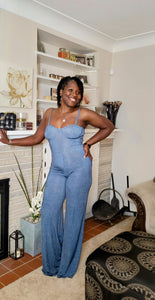 Time to Slay| Soft Denim Jumpsuit