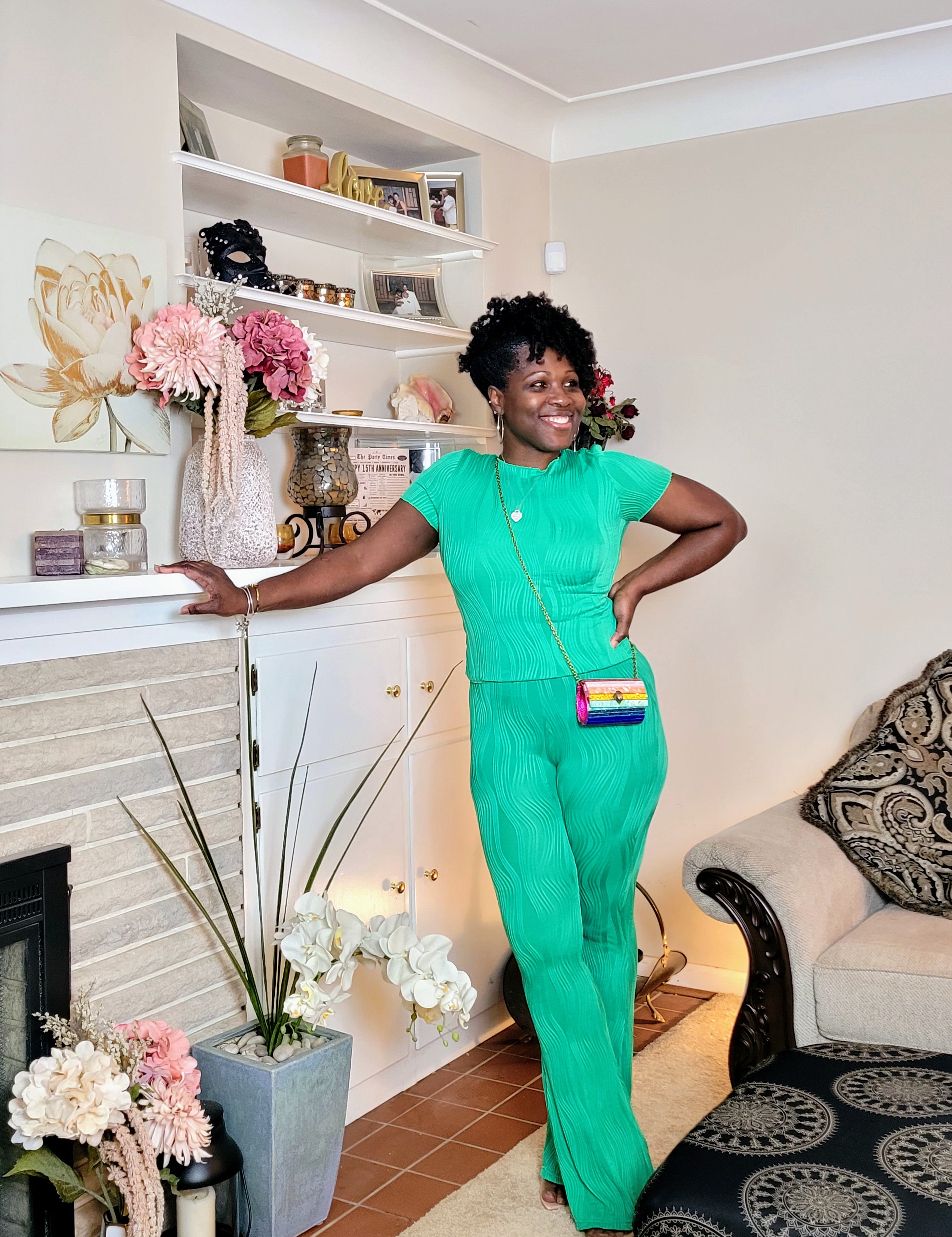 Harlow| Pleated Set {Emerald}