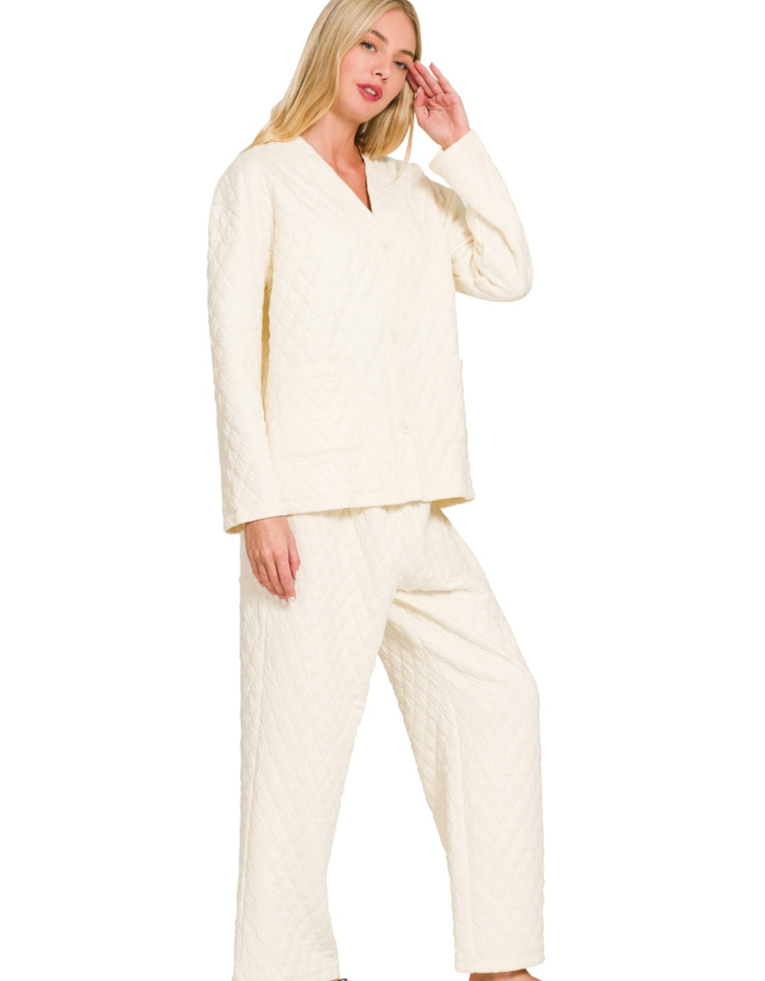 Quilted Queen Set| Cream