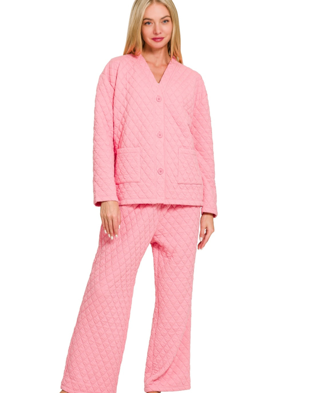 Quilted Queen Set| Soft Pink