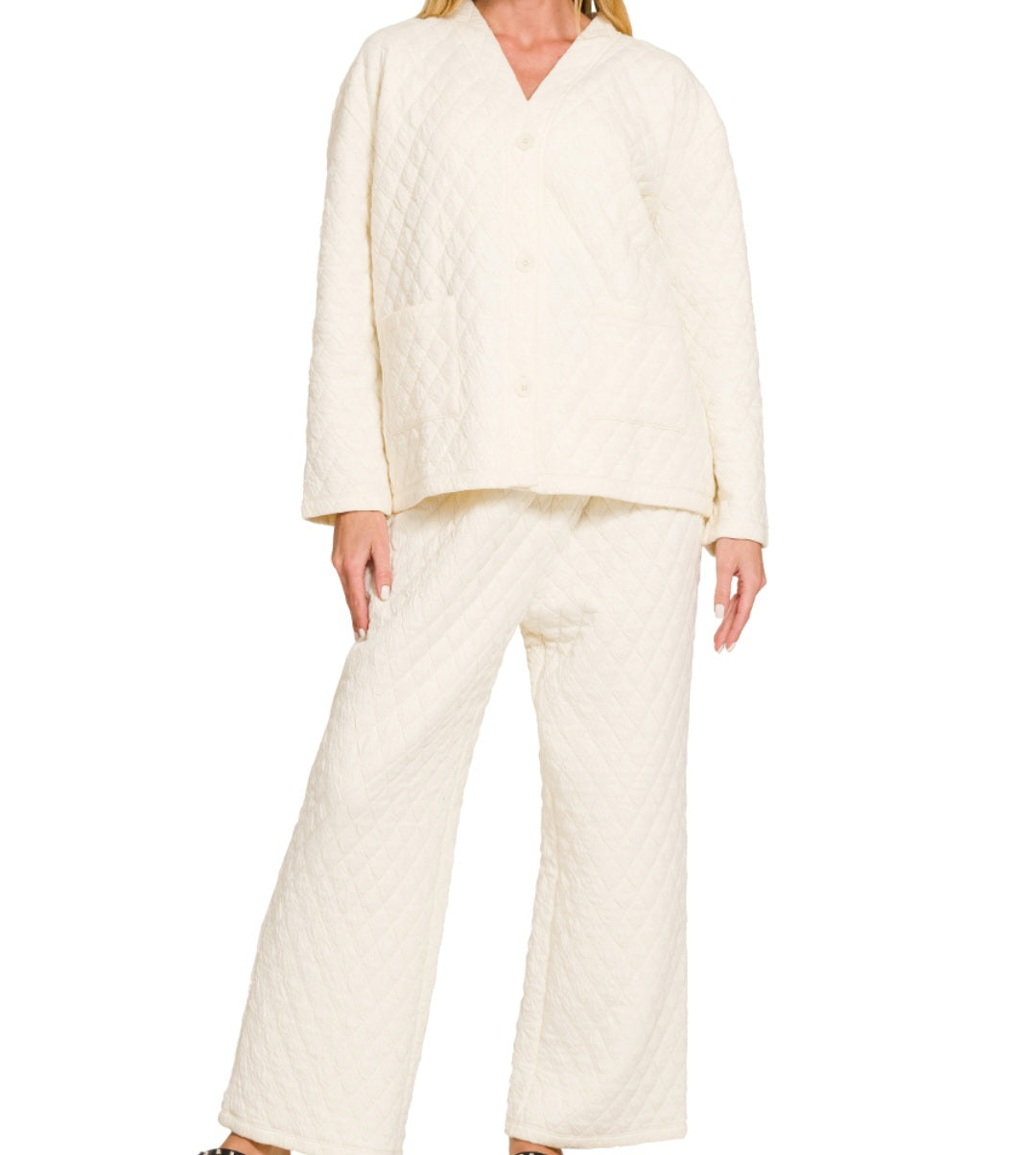 Quilted Queen Set| Cream