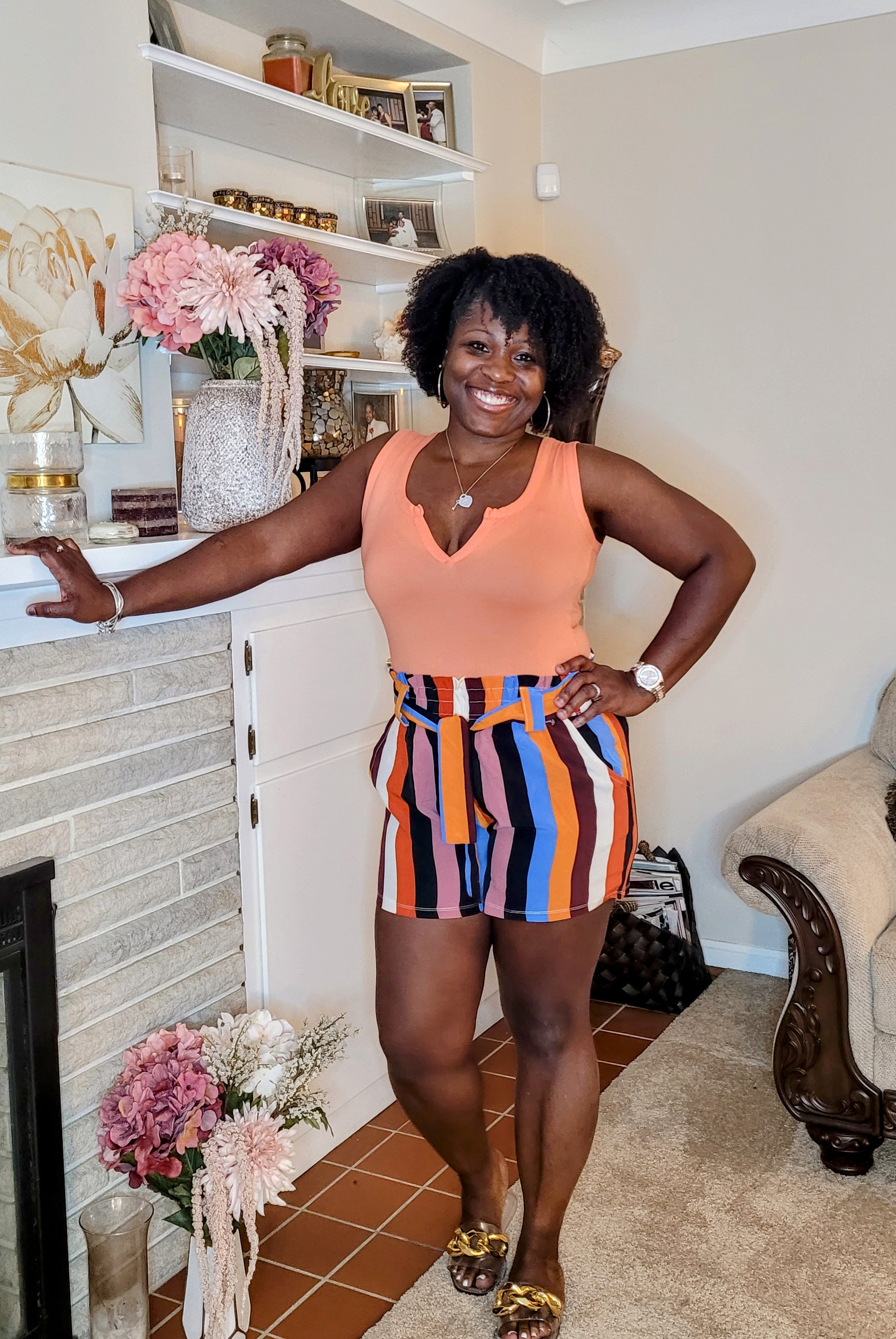 2nd Skin| Split Neckline Bodysuit {Apricot}